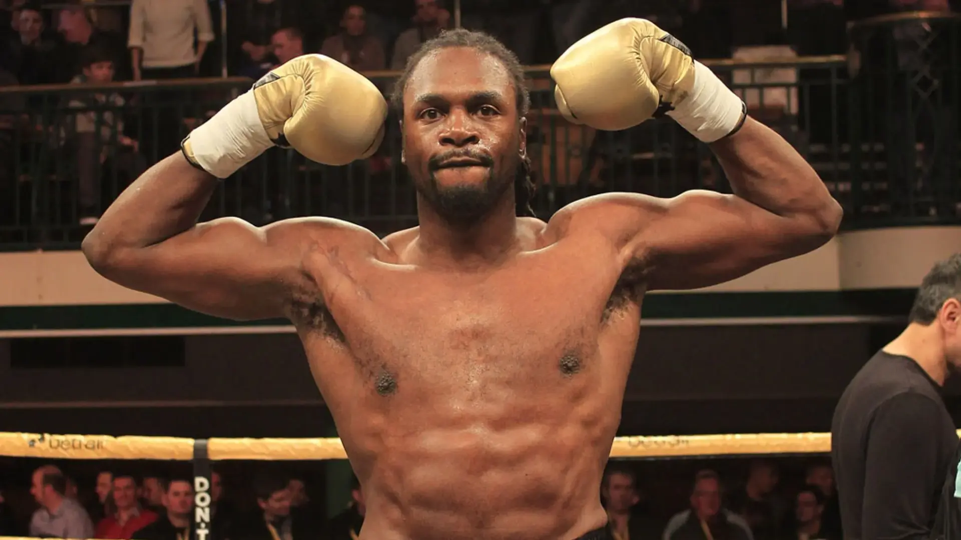 Audley Harrison celebrates victory at Prizefighter but he would never win a world title