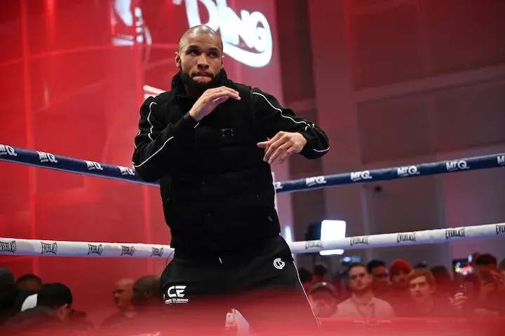 Chris Eubank Jnr at the media workout ahead of his November loss to Conor Benn