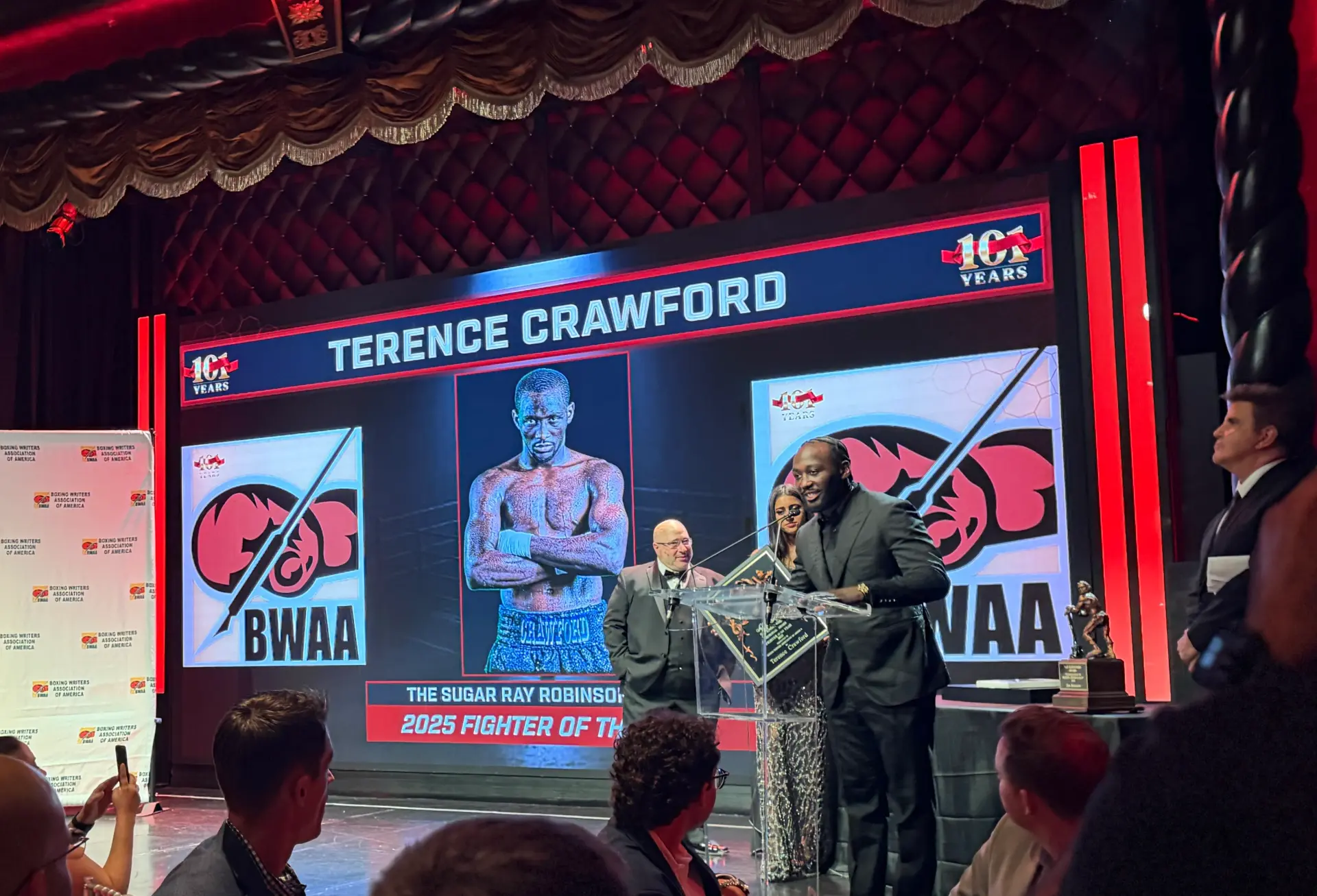 Terence Crawford collects his second BWAA Fighter of the Year award