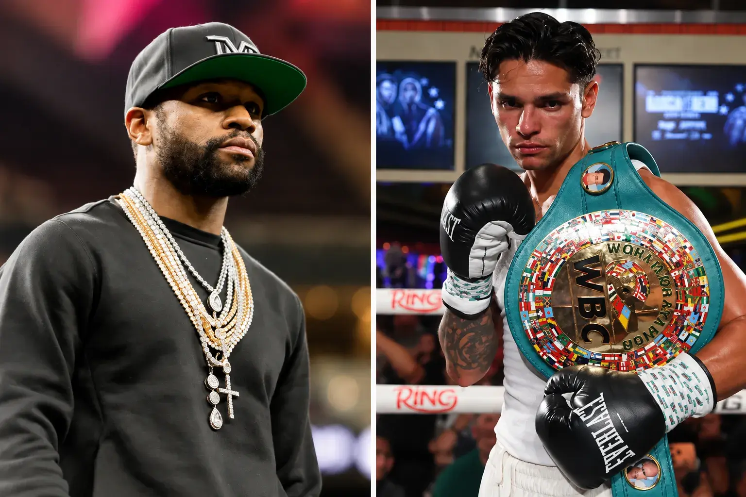 Floyd Mayweather and Ryan Garcia [right] are supposedly in talks for a showdown