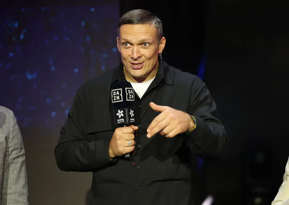 Oleksandr Usyk takes questions prior to Anthony Joshua-Kristian Prenga on July 25, 2026