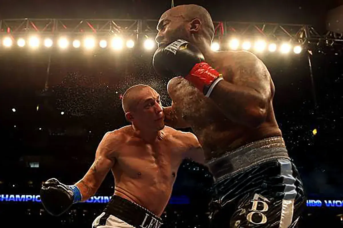 Ricardo Williams and Anthony Lenk trade during their September 2012 slugfest