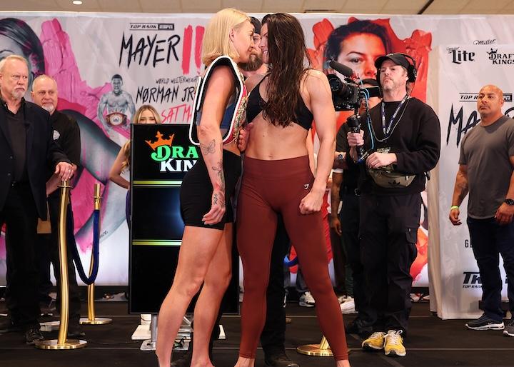 Mikaela Mayer vs Sandy Ryan Photo Mikey Williams / Top Rank Boxing