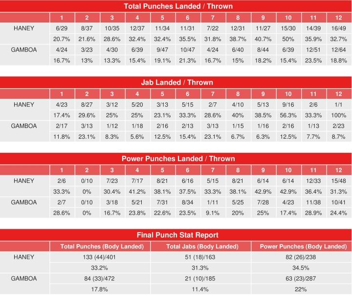 Haney Gamboa Compubox Punch Stats