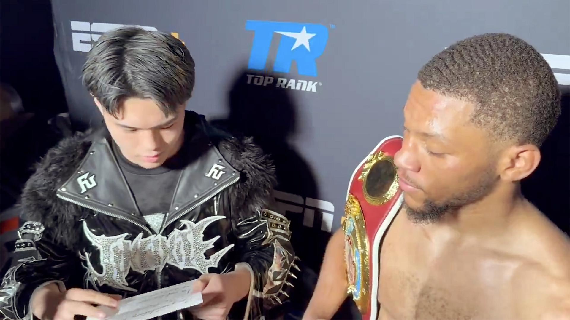 Tokyo's Jin Sasaki traveled to Las Vegas to issue challenge to WBO welterweight titlist Brian Norman Jr.