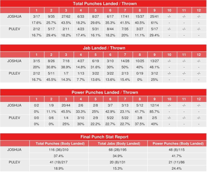 Joshua Pulev Compubox Punch Stats