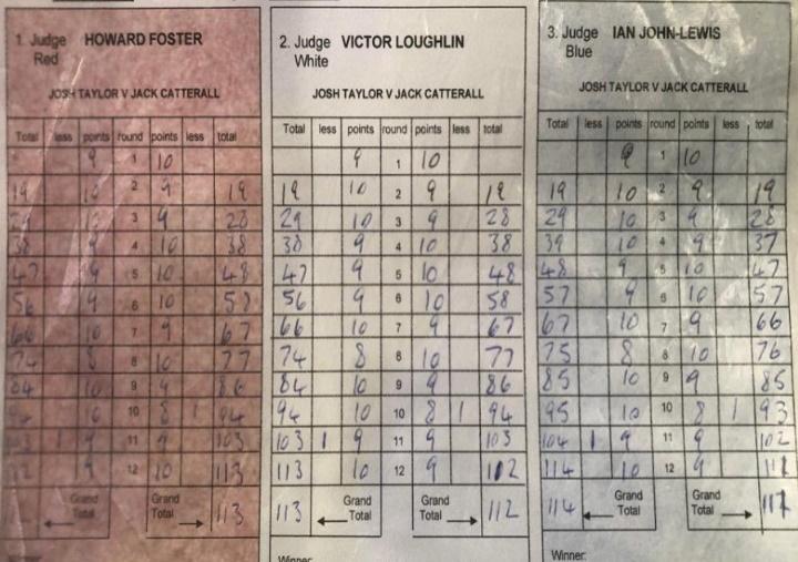 Taylor Catterall Official Scorecards