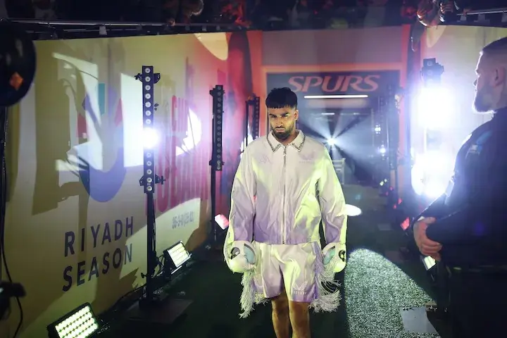 Adam Azim walks to the ring for his fight with Kurt Scoby on November 15, 2025.
