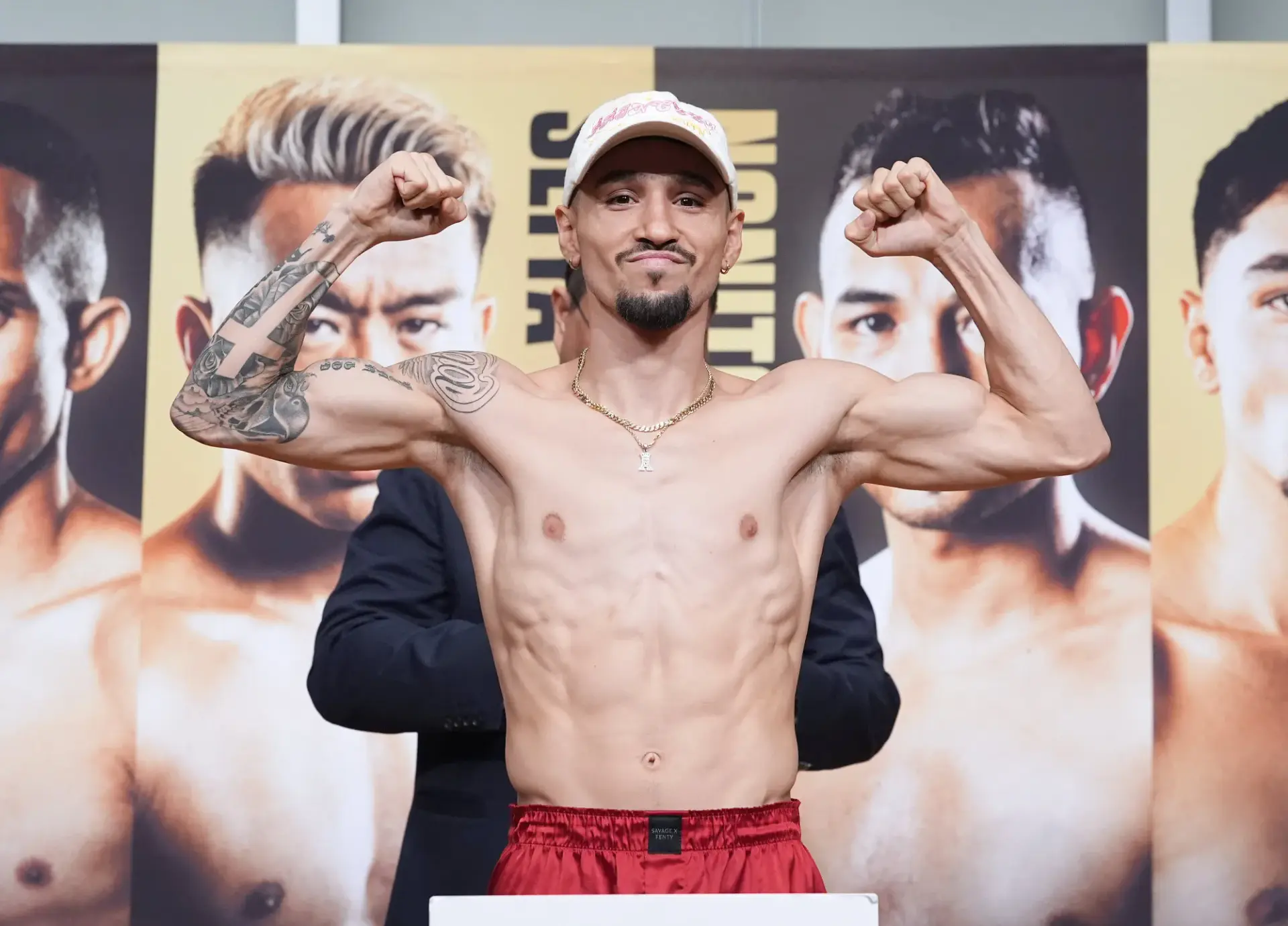 Anthony Olascuaga weighs in for his December 17 title defense vs. Taku Kuwahara in Tokyi