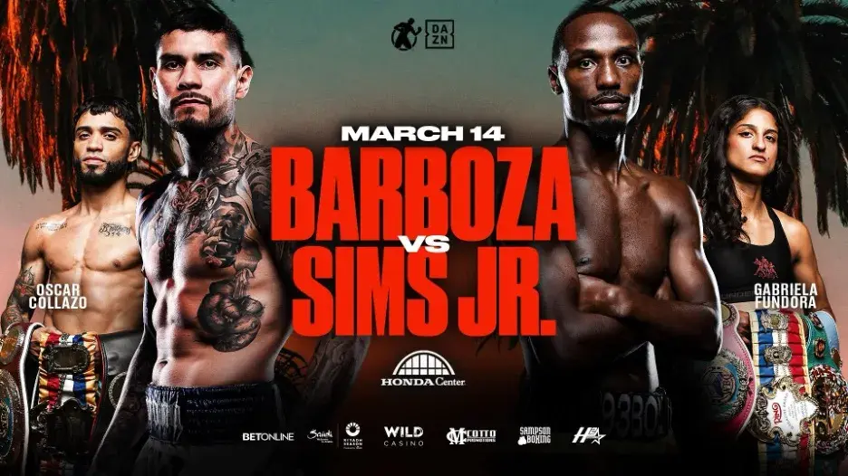 Fight art for the Arnold Barboza vs. Kenneth Sims event on March 14, 2026