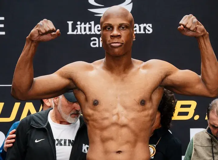 Atif Oberlton makes weight ahead of his fight with Joseph George. (February 21, 2026)