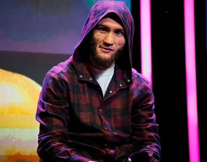 IBF junior middleweight titleholder Bakhram Murtazaliev at a press conference on January 29, 2026