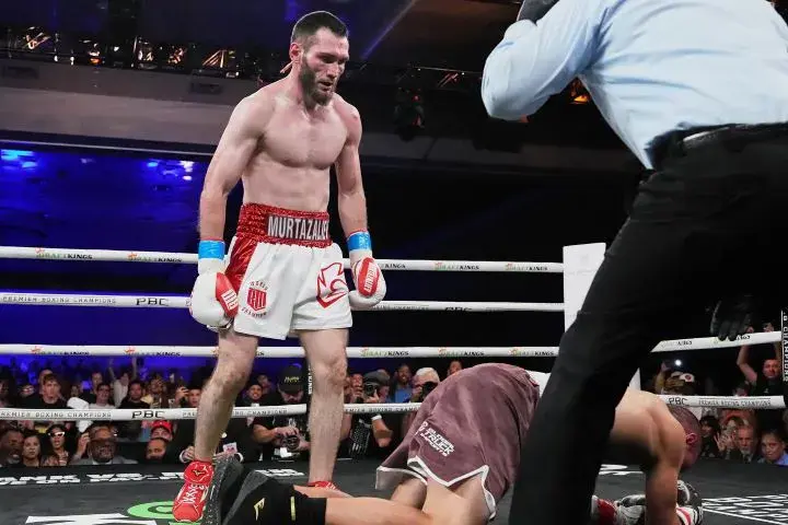 Bakhram Murtazaliev stands over a fallen foe.