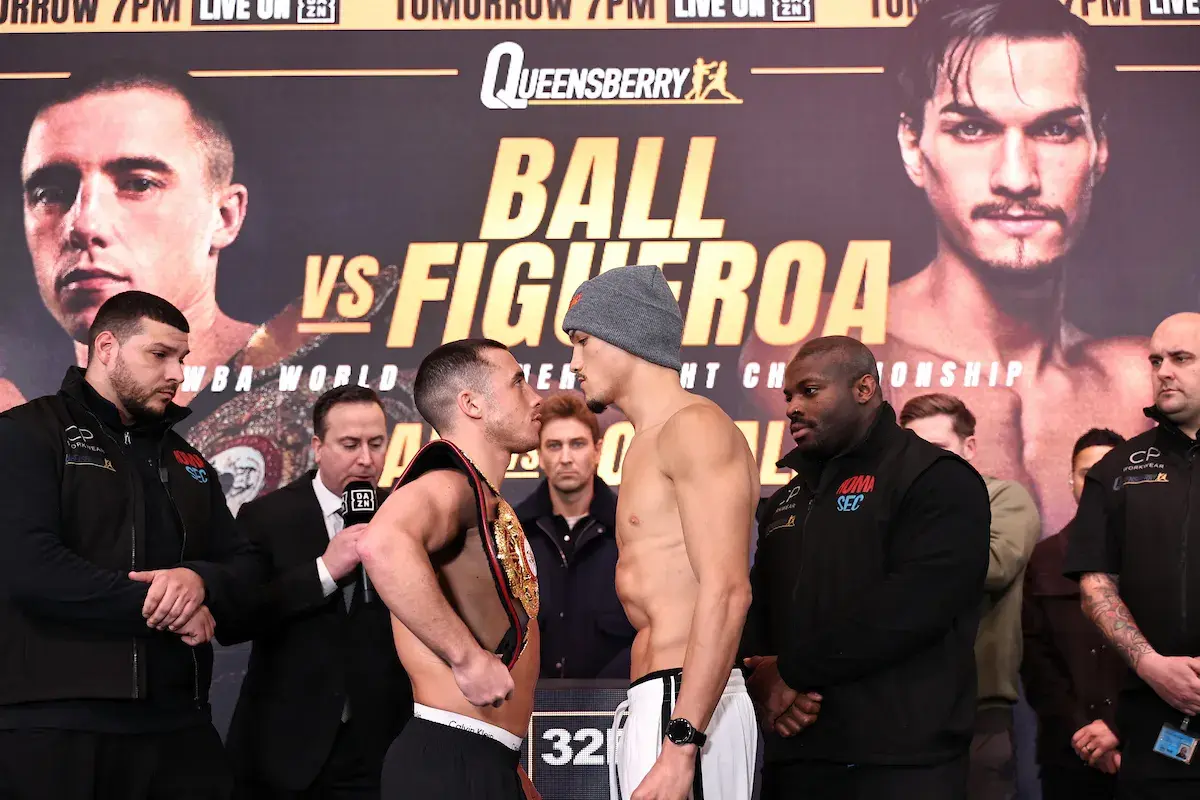 Nick Ball and Brandon Figueroa share the staredown