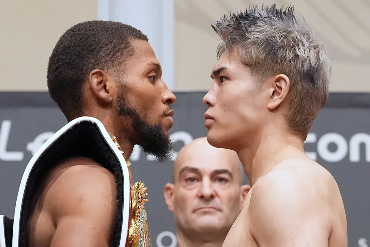 Brian_Norman Jnr and Jin Sasaki enjoy intense staredown after both made weight for June 19 WBO title fight in Tokyo