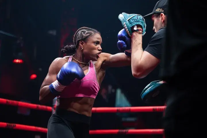 Caroline Dubois at a media workout in December 2025.