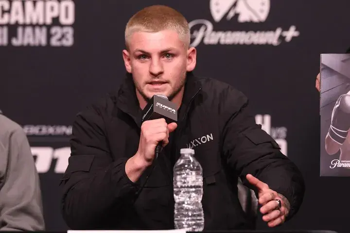 Callum Walsh speaks at Zuffa Boxing’s first fight week press conference on January 21, 2026