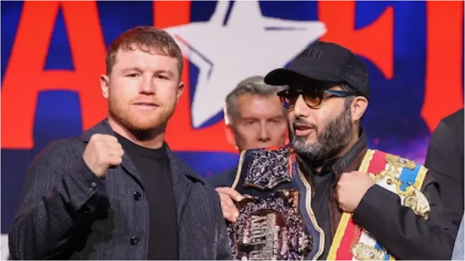 Canelo Alvarez pictured alongside Turki Alalshiikh
