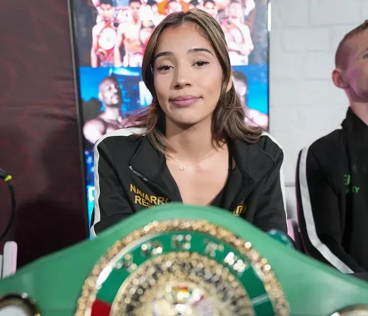 Chantel Navarro at a media workout ahead of her Las Vegas bout against Perla Lomeli. (April 9, 2026)