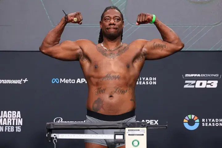 Charles Martin makes weight for his fight against Efe Ajagba on February 14, 2026.