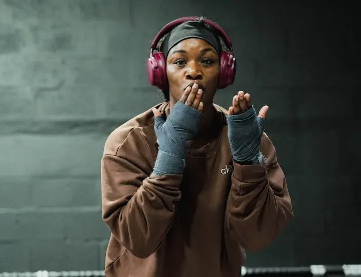 Claressa Shields at the media workout ahead of her fight Franchon Crews-Dezurn on Febraury 13, 2026.