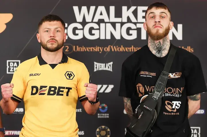 Conah Walker (left) and Sam Eggington have been on a collision course for some time, and now Walker says Saturday's fight is "bound to set alight." (April 30, 2026)