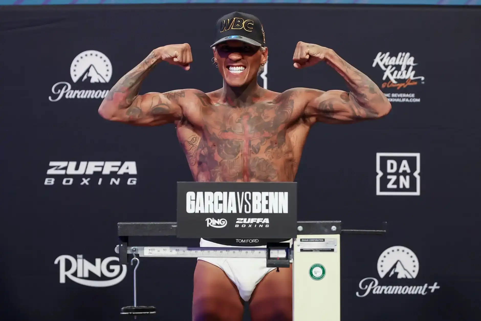 Conor Benn hits the scales at 146lbs ahead of his challenge to Ryan Garcia in Las Vegas