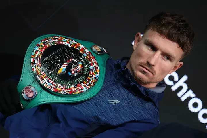 Dalton Smith holding a WBC title.