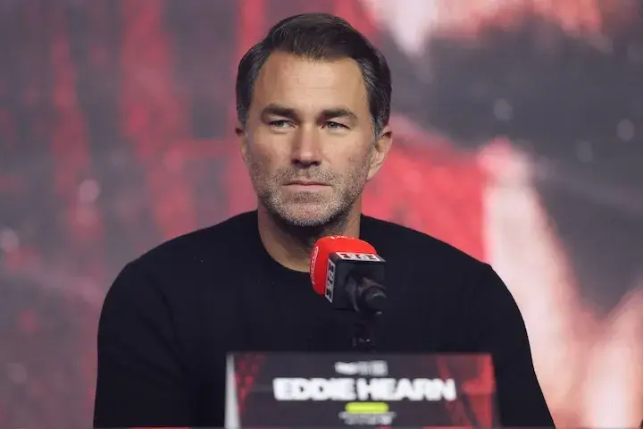 Eddie Hearn at a New York press conference on January 29, 2026