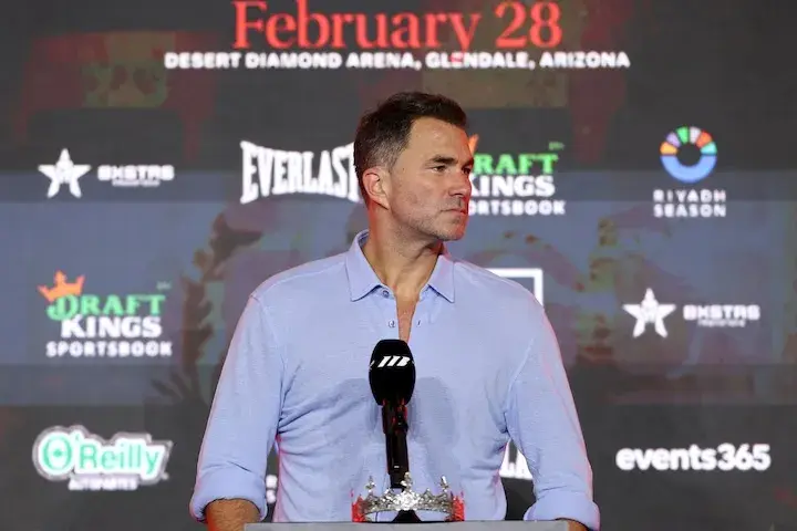 Eddie Hearn at the press conference for Emanuel Navarrete-Eduardo Nunez. (February 26, 2026)