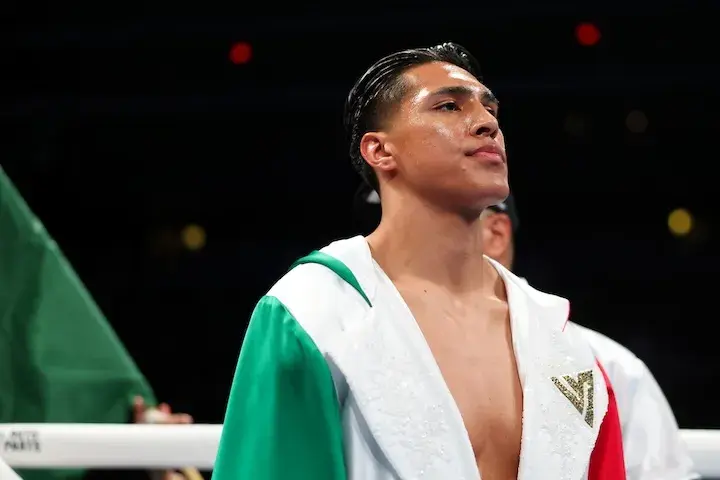 Emiliano Vargas before his fight with Agustin Ezequiel Quintana. (February 28, 2026)