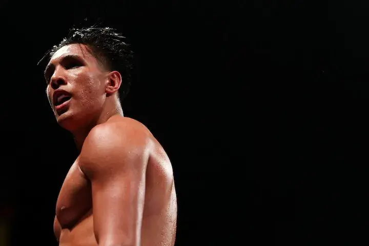 Emiliano Vargas celebrates his win over Agustin Ezequiel Quintana. (February 28, 2026)