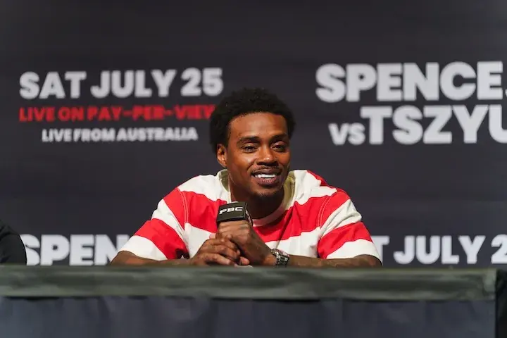 Errol Spence Jnr  at the kick-off press conference for his upcoming bout on July 26 against Tim Tszyu. (May 2, 2026)