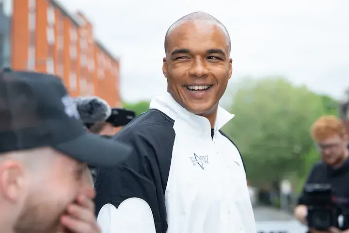 Fabio Wardley poses during a media obligation for his fight with Daniel Dubois.