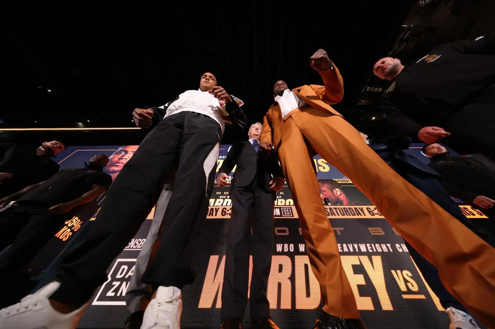 Fabio Wardley [left] and Daniel Dubois at the final May 7 press conference to promote their fight