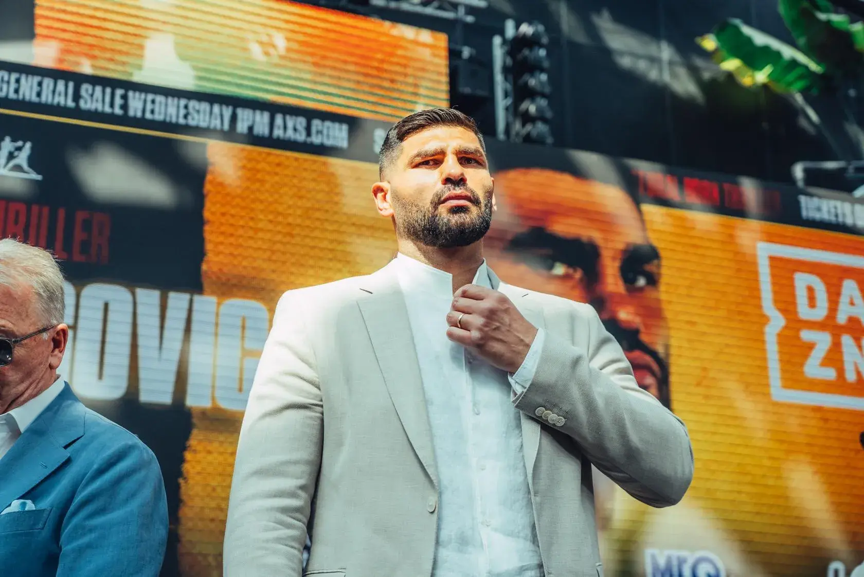 Filip Hrgovic in a determined mindset ahead at the launch presser for his August showdown with Moses Itauma