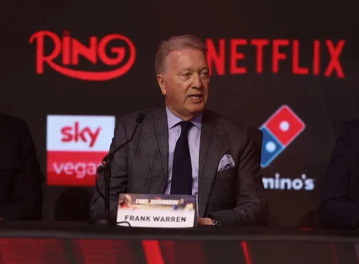 Frank Wareen at the final press conference for his fight against Tyson Fury-Arslanbek Makhmudov. (April 9, 2026)