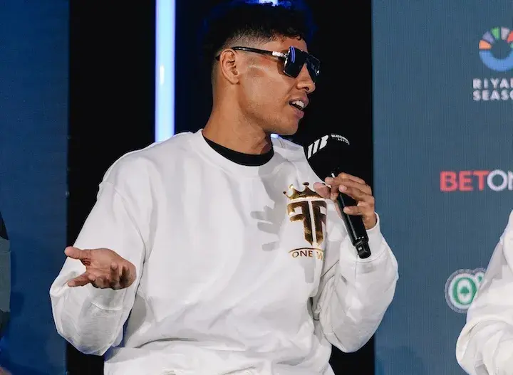 Freudis Rojas at the final press conference for his fight against Damian Sosa. (April 23, 2026)
