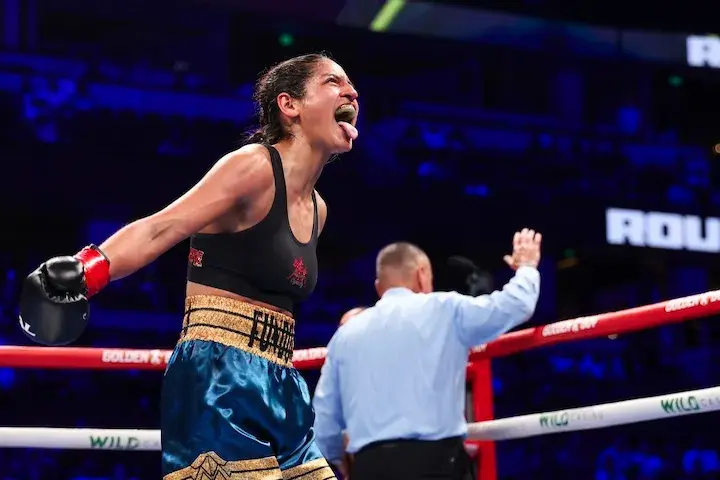 Gabriela Fundora celebrates win over Viviana Ruiz. (March 14, 2026)
