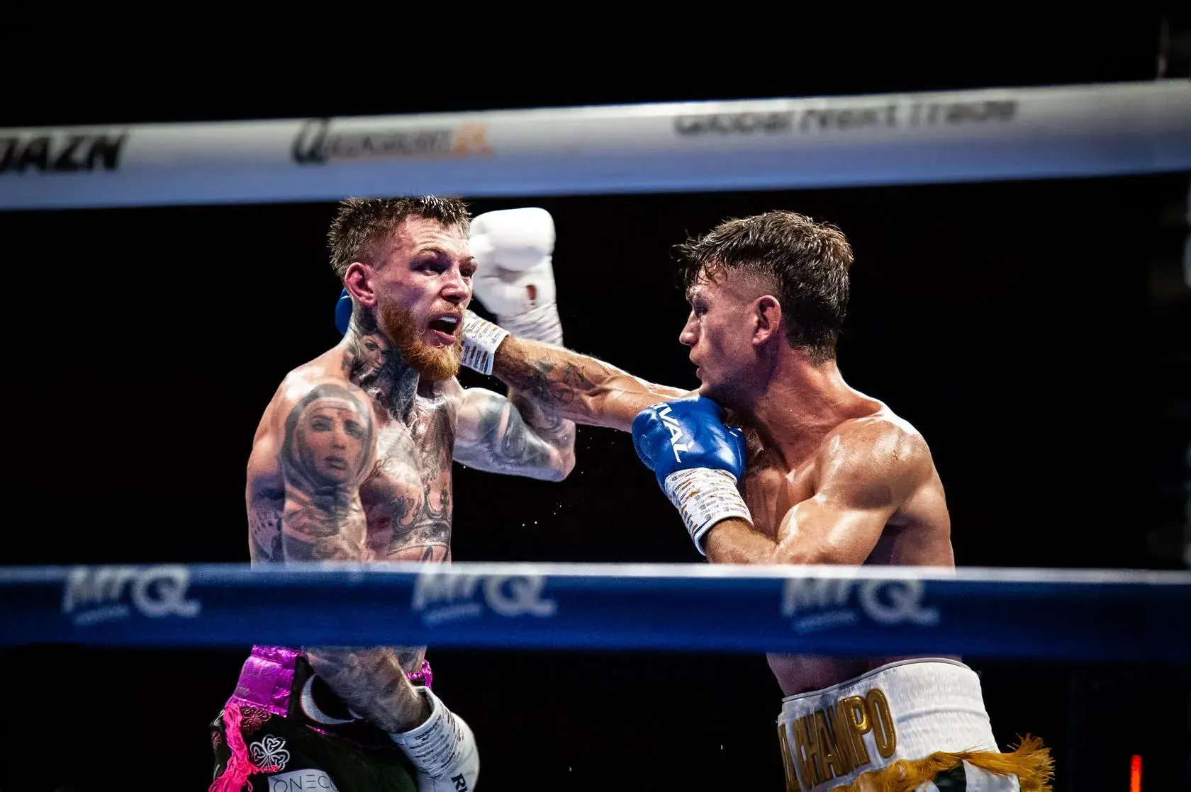 Lee Reeves [right] takes the fight to Gary Cully during their violent battle in Dublin on August 1, 2026