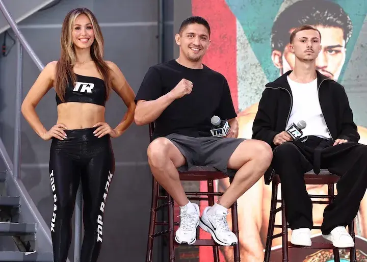 Giovani Santillan at a press conference in Puerto Rico on Janaury 29, 2026