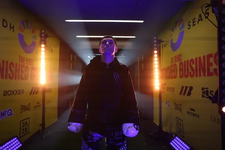Jack Catterall walks to the ring for his boxing match with Ekow Essuman on November 15, 2025.