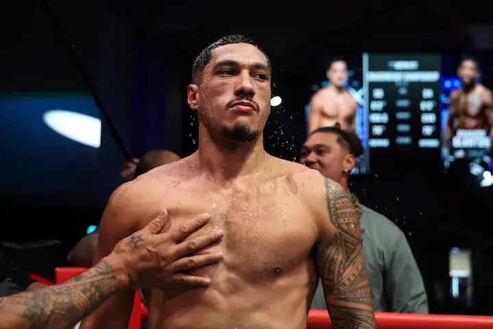 Jai Opetaia before his fight with Brandon Glanton. (March 8, 2026)