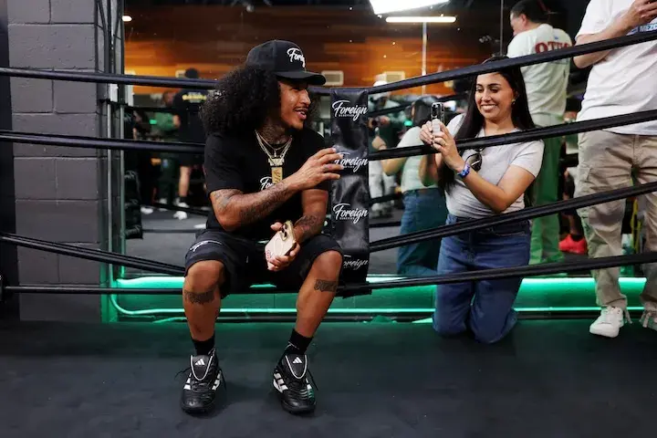 John "Scrappy" Ramirez at the media workout for Gilberto Ramirez-David Benavidez. (April 16, 2026)