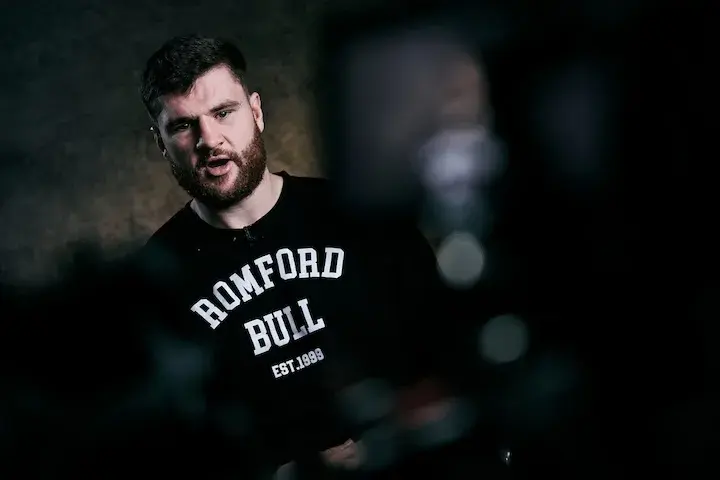 Johnny Fisher, Zuffa Boxing's latest signing, faces the media in December 2025