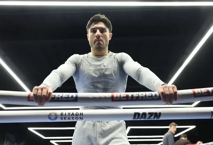 Josh Kelly at the media workout ahead of his fight with IBF junior middleweight titleholder Bakhram Murtazaliev. Photo taken on January 28, 2026.