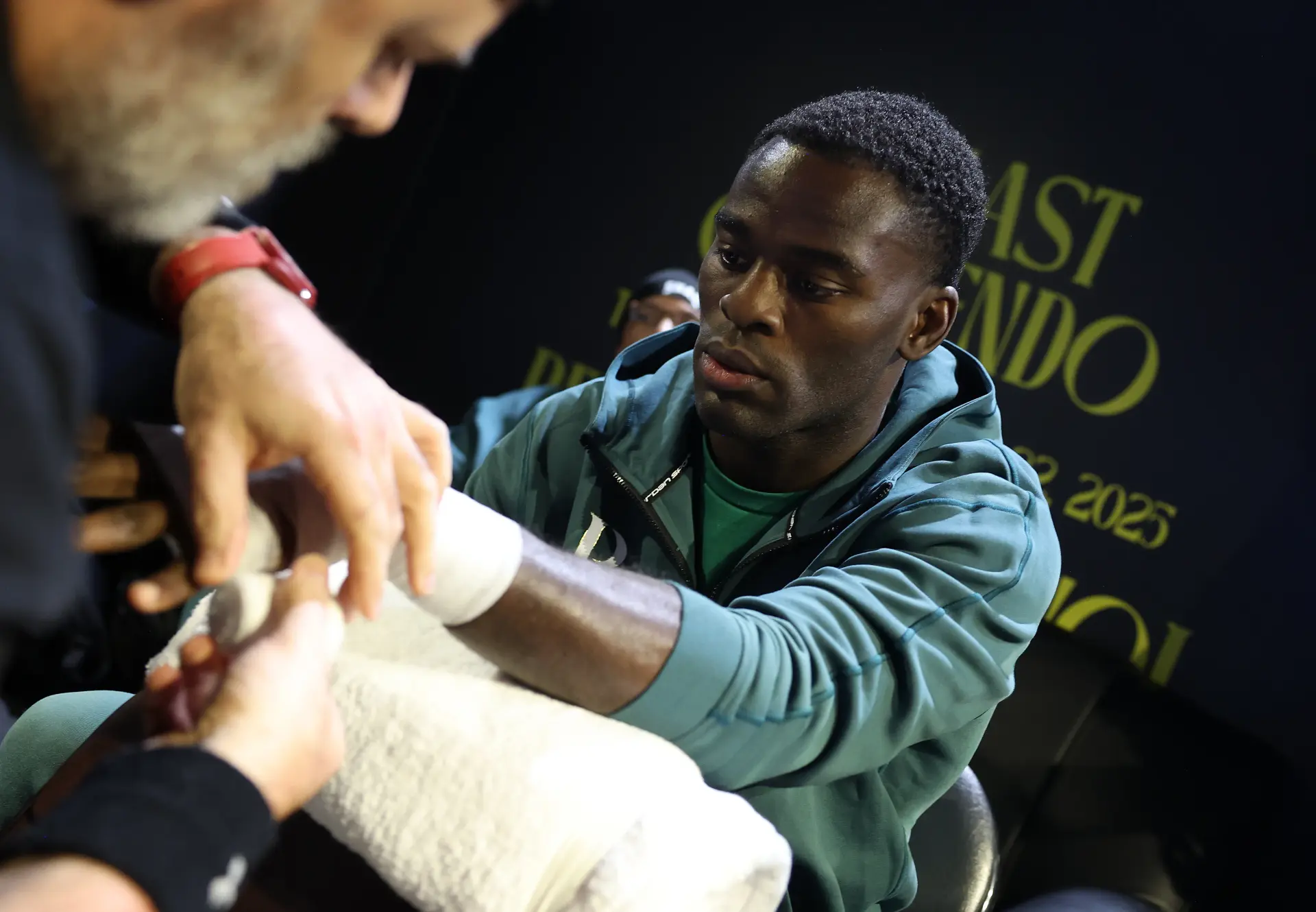 Joshua Buatsi hand wrap February 2025 Picture By Mark Robinson Matchroom Boxing
