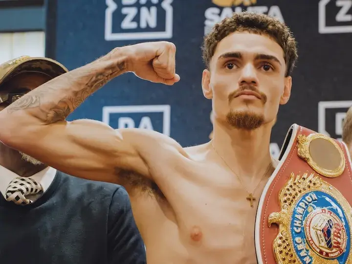 Joshua Pagan at the weigh-in ahead of his fight with Bryan Jimenez. Photo taken on February 9, 2026.