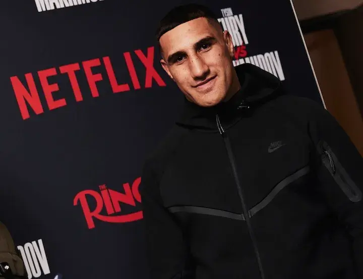 Justis Huni at the media workout ahead of his fight with Frazer Clarke. (April 8, 2026)
