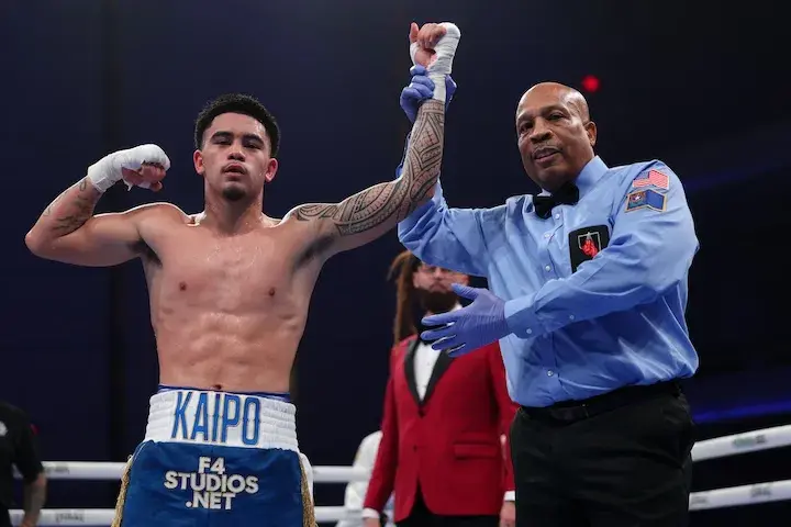Kaipo Gallegos celebrates his victory over Wilson Akinocho on January 24, 2026